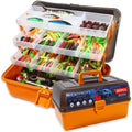 Waterproof 4-Tray Tackle Box with Tackle 557 Pcs Fishing Gear Kit