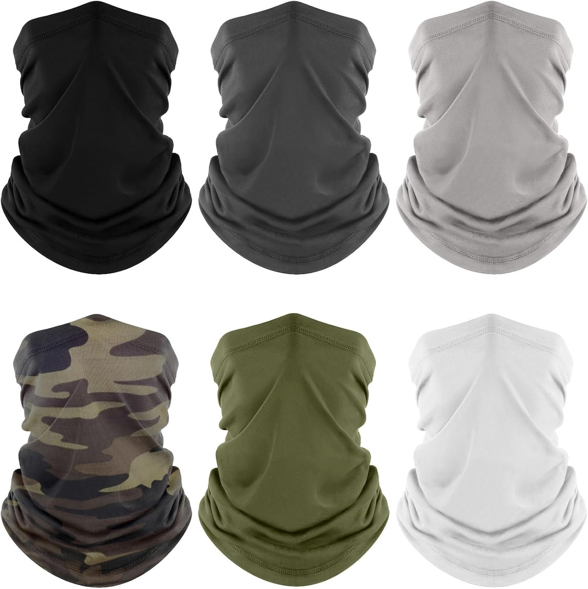 Fuinloth Neck Gaiter, 6 Pack Cooling UV Protection Bandana Face Mask Gator