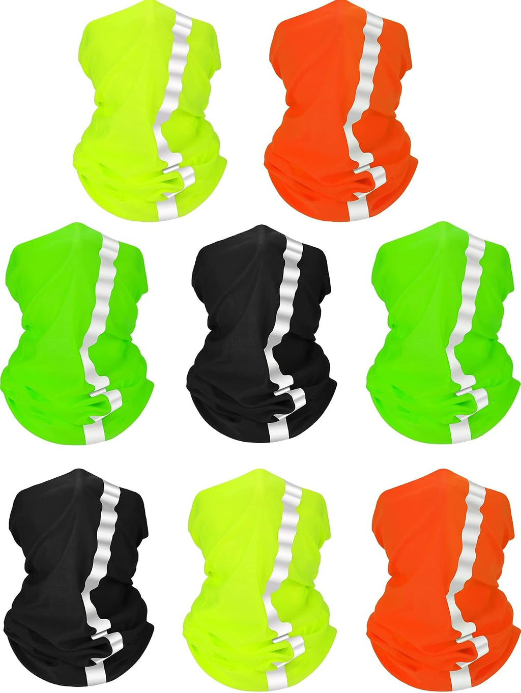SATINIOR 8 Pack Reflective Neck Gaiters UV Protection Cooling Face Masks