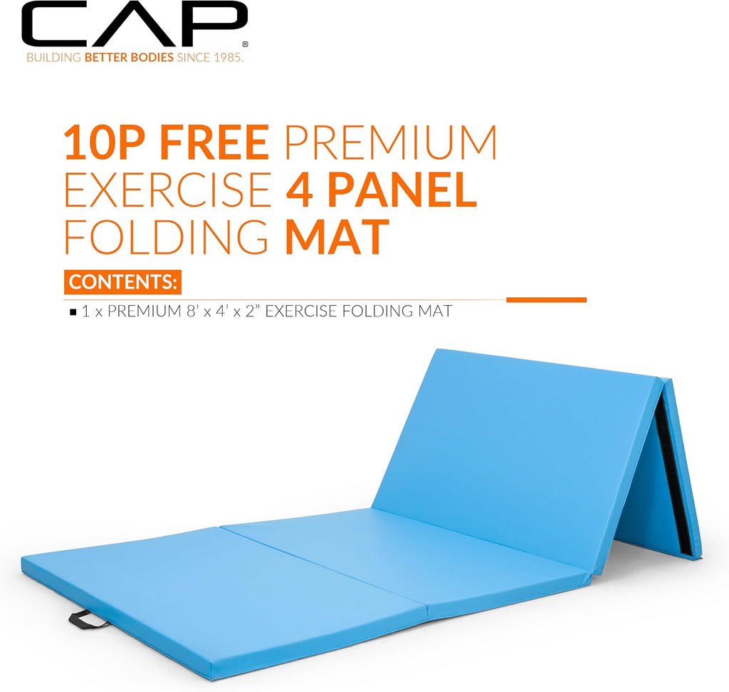 CAP Barbell All Purpose Folding Anti Tear Exercise Training Aerobic Fitness Gym & Gymnastics Balance Mat |2" Thick - Multiple Sizes and Colors