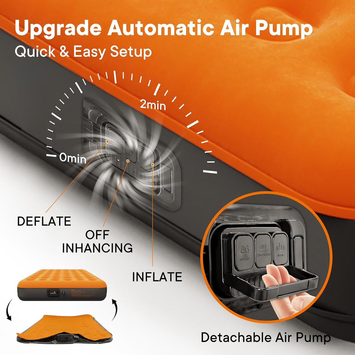 Luxchoice Air Mattress Twin with Built-in Rechargeable Pump 9'' Camping Inflatable Mattress Portable Blow up Air Bed for Tent Travel Guests Home & Outdoors