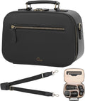 Camera Sling Bag, Waterproof PU Leather Crossbody Camere Bag for Photographers, Small Shockproof Case with Removable Dividers for DSLR/SLR/Mirrorless, 4L Black