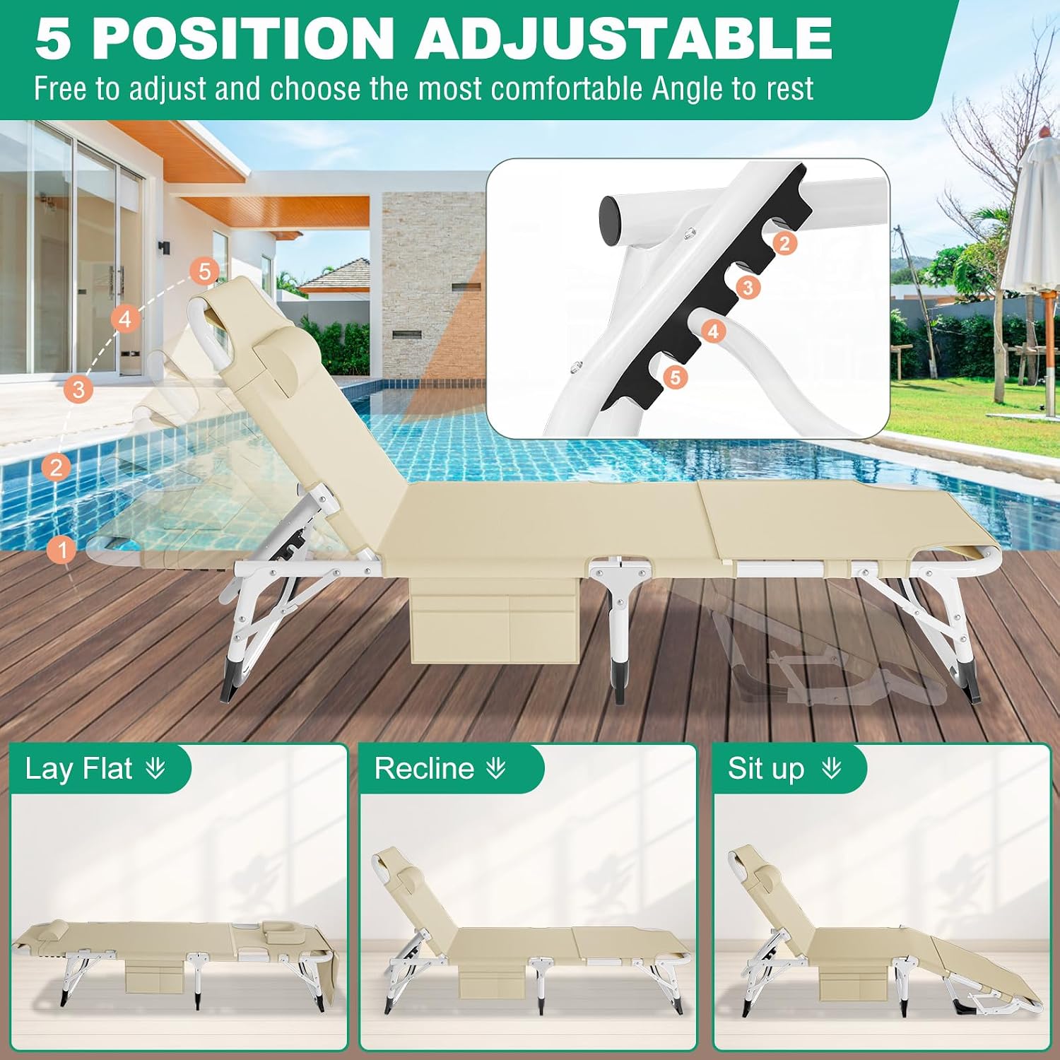 LILYPELLE Portable Folding Camping Cot with Mattress and Pillow for Adults