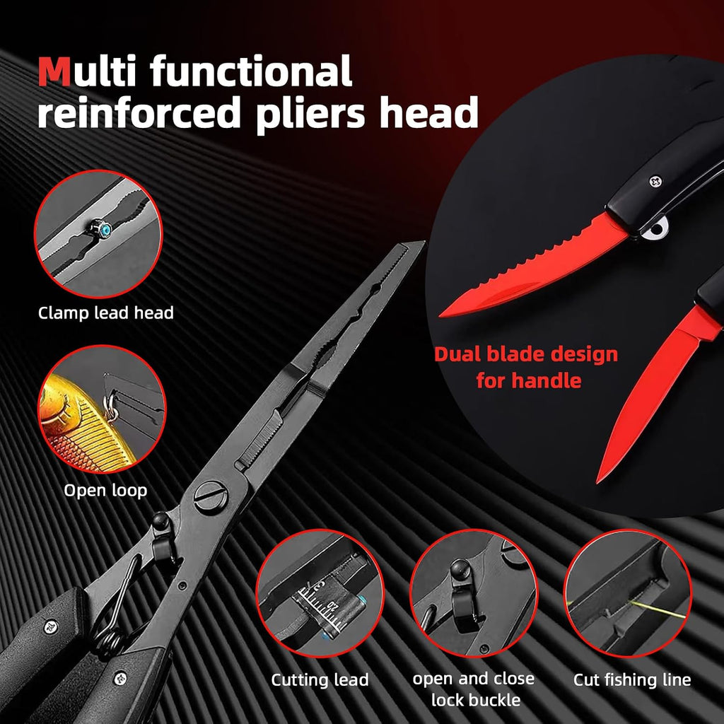 Corrosion-Resistant Fishing Tool Kit with Pliers & Lip Gripper