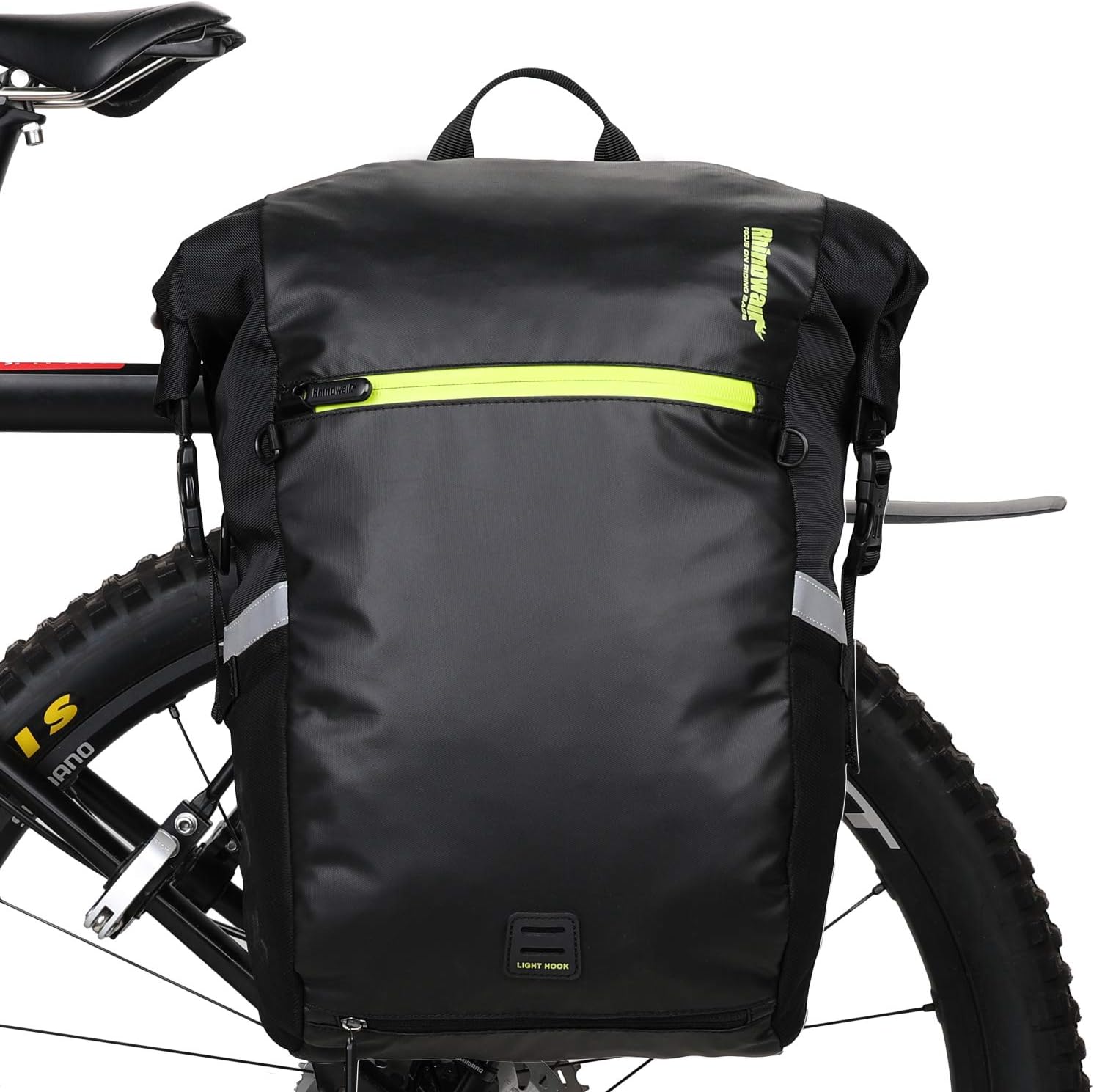 Rhinowalk Bike Pannier Bag Bicycle Bag Convertible Pannier Backpack Shoulder Bag Laptop Pannier Travel Bag Professional Cycling Accessories-Black