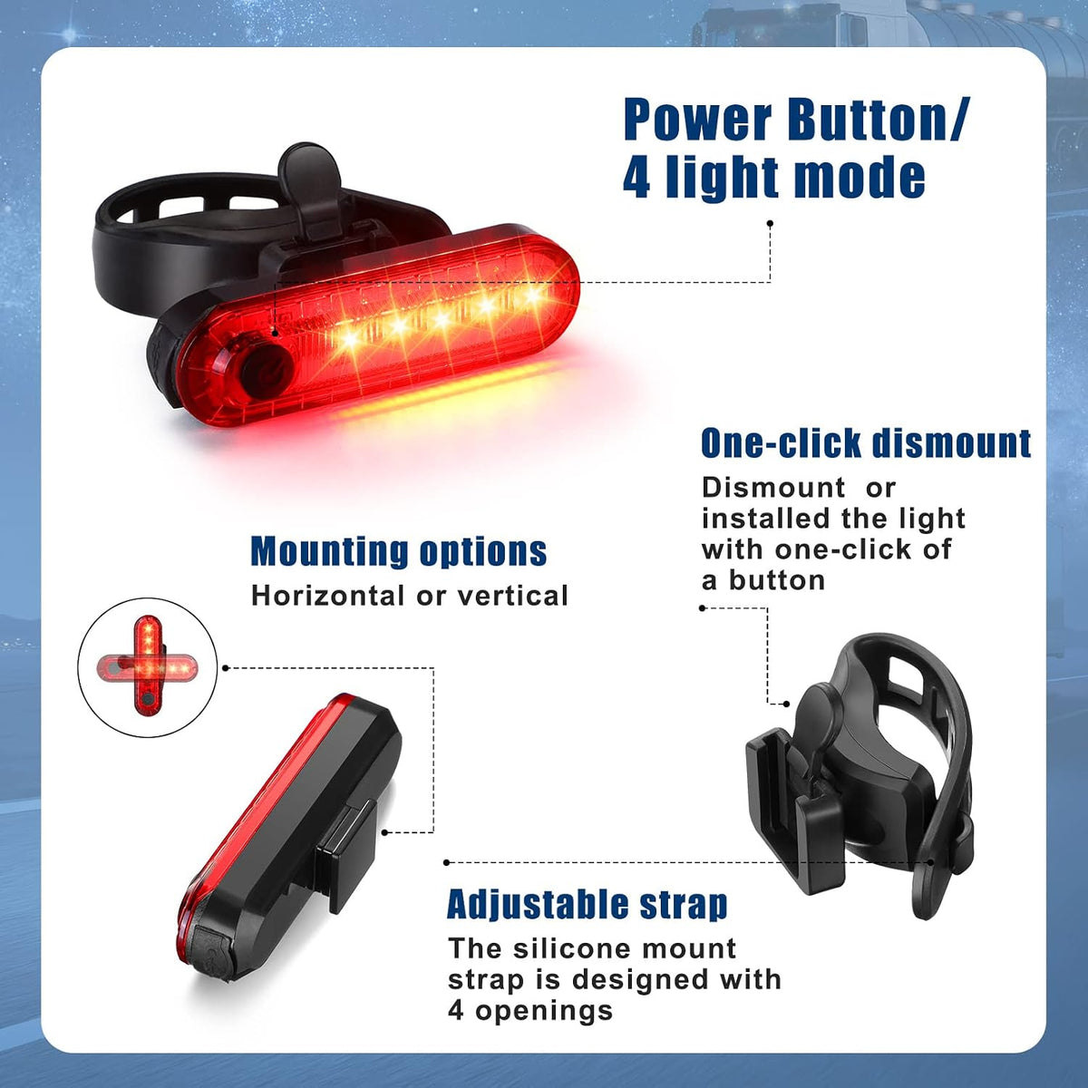 Jerify Bicycle Light Rechargeable Kayak Light