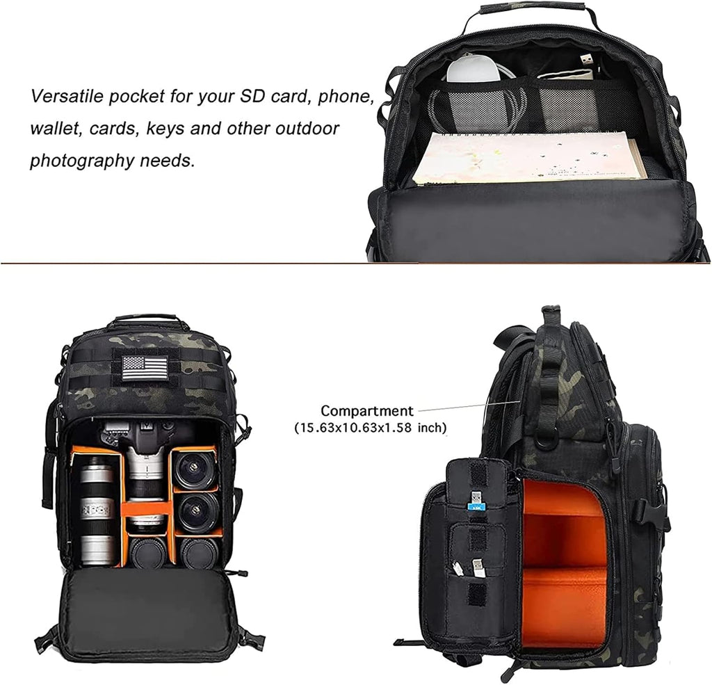 MOSISO Camera Backpack, DSLR/SLR/Mirrorless Photography Tactical Camera Bag