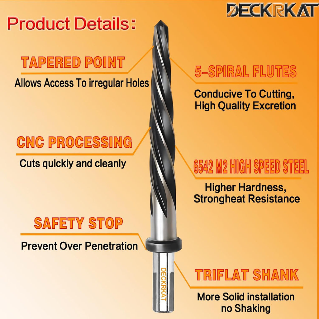 11/16" Reamer Drill Bit for Metal, M2 HSS Taper Reamer for Steel, Alloy, Wood, Plastic to Align, Enlarge Holes – 5-Spiral Flutes,1/2" Non-Slip Shank, 17mm Car Reamer, Bridge Construction Reamer