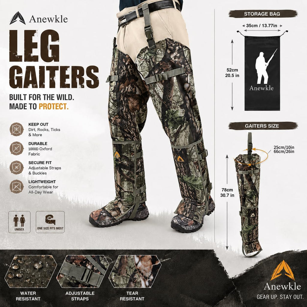 Snake Guard Chaps Waterproof Snake Chaps for Hunting Snake Bite Protection Gear Adjustable Size Snake Bite Protective Gaiters Anti-Snake Gaiters for Legs