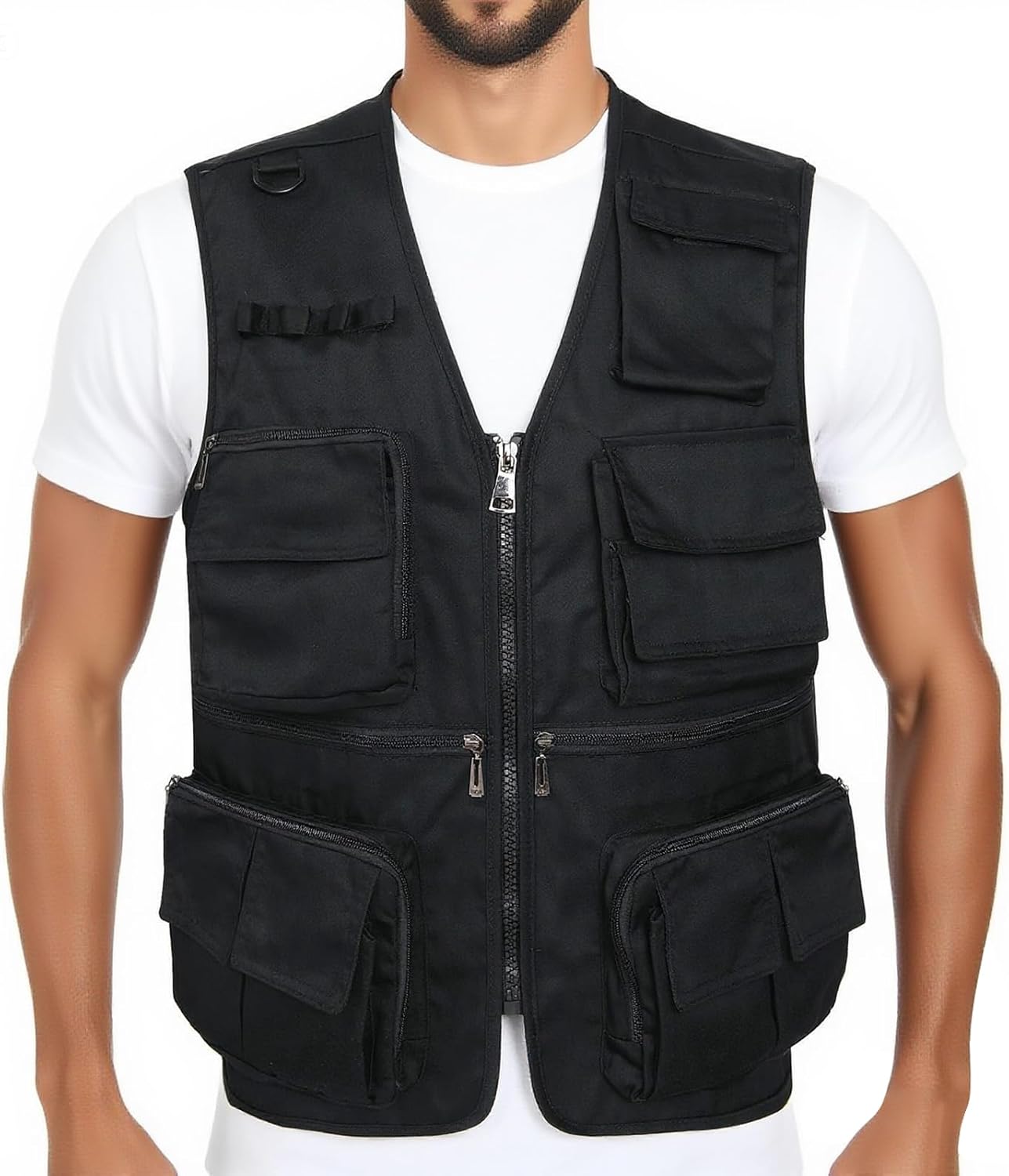 Men’s Fishing Vest Summer Outdoor Work Safari Travel Photo Vest with Multi Pockets