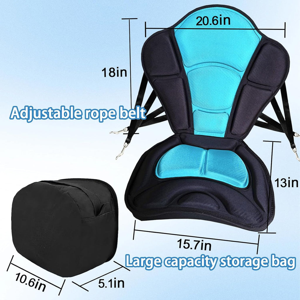 1.97" Extra Thick Kayak Seat with Back Support,Paddle Board Seat Fishing Boat Cushion for Sit on Top Kayak Canoe,Thickened Molded Foam with Adjustable Strap
