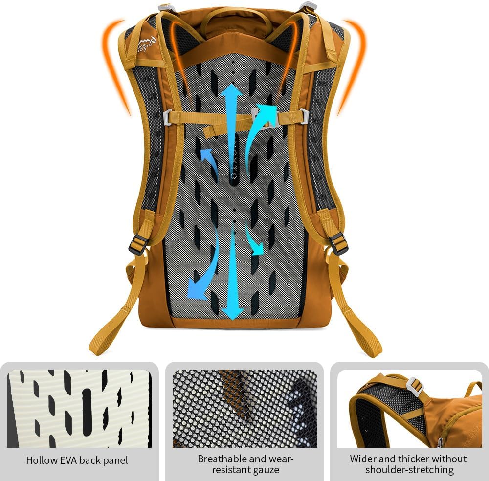 IX INOXTO Hiking Hydration Backpack with 2L/3L Water Bladder for Women and Men18L/25L Water Backpack for Hiking, Cycling, Climbing, Camping