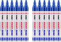 Blue Paint Markers, 12 Pack Oil-Based Waterproof Quick Dry Permanent Paint Pen Set for Rocks Painting, Wood, Fabric, Plastic, Canvas, Glass, Mugs, Metal, Tire, Stone, DIY Craft