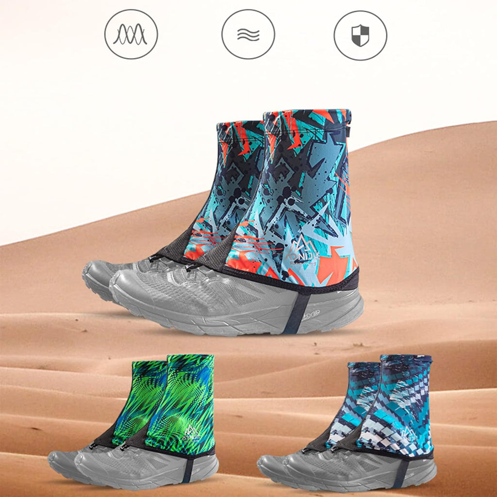 AONIJIE Low Trail Gaiters Ankle Protective Reflective Shoe Covers Sun Shielding Breathable Sand Prevention for Triathlon Hiking Climbing