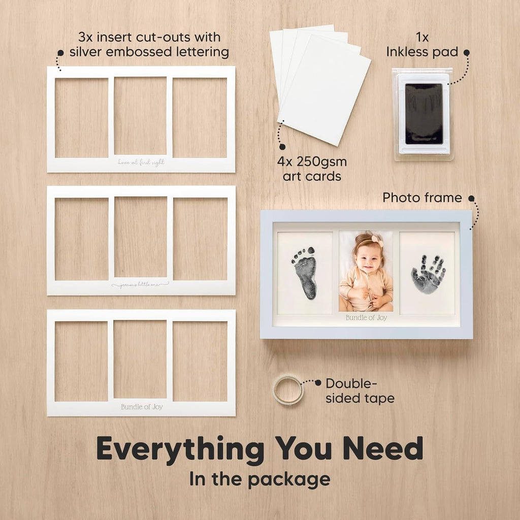 Inkless Hand and Footprint Kit, Boy Girl Newborn Keepsake (Mist Blue)