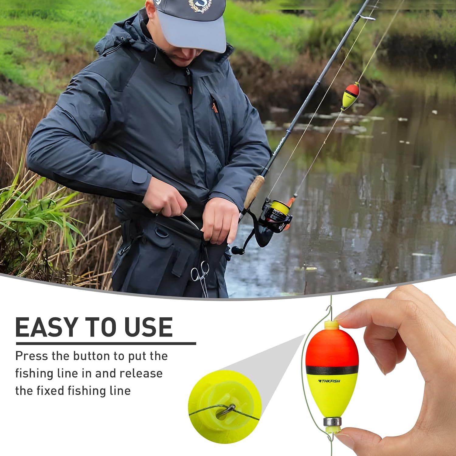 THKFISH Fishing Bobbers Floats,10 Packs Weighted Bobbers, Foam Oval Slip Bobbers for Fishing, Three Colours Crappie Bobbers, for Fishing Bluegill Crappie Panfish Bass Trout, 1in 1.5in 2in