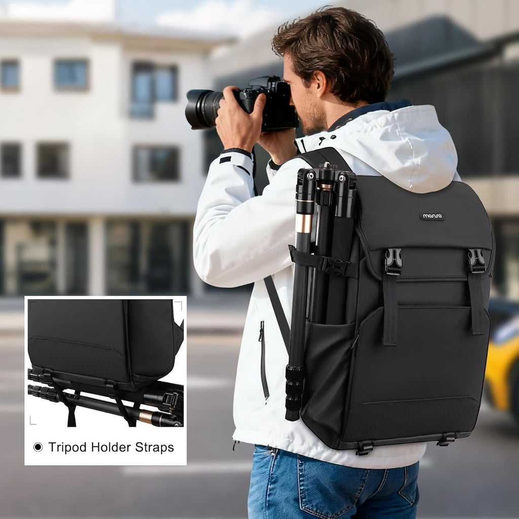 MOSISO Camera Backpack, DSLR/SLR/Mirrorless Camera Bag with Top Flap Pocket
