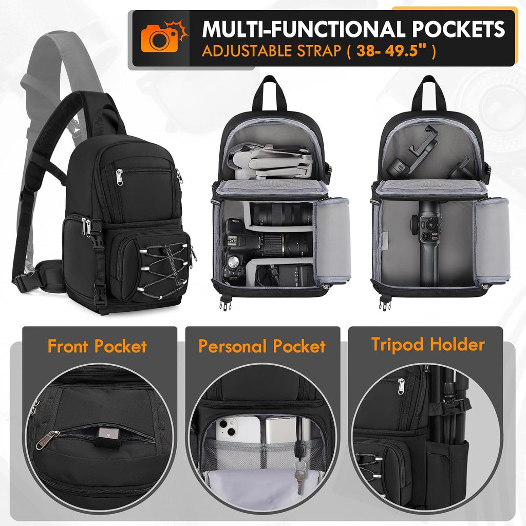 RAINSMORE Camera Sling Bag, Small Dslr/Mirrorless Camera Bag & Case