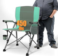Oversized Camping Chair for Adults Heavy Duty,Heavy Duty Lawn Chair with Side Pockets，Outdoor Camping, Fishing, Beach,Hiking Foldable Camping Chair
