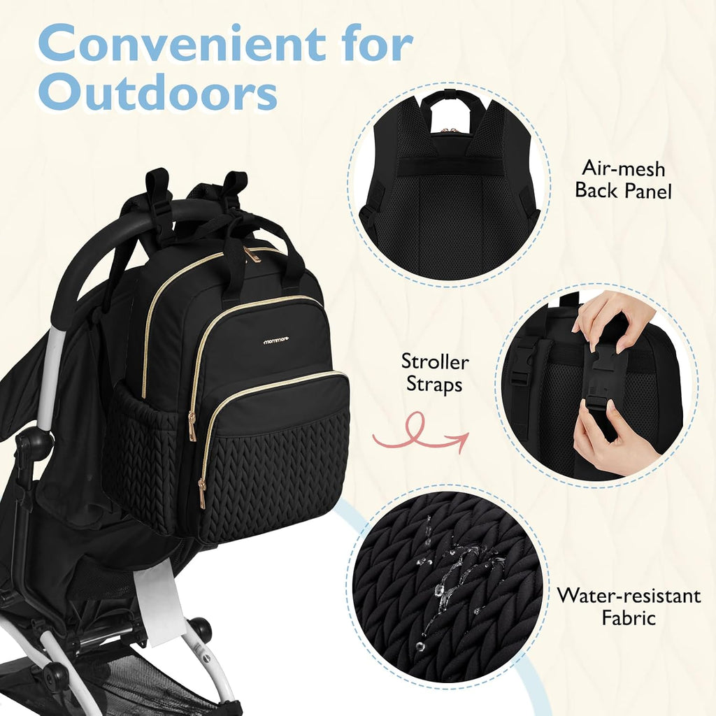 mommore Diaper Bag Backpack, Large Travel Baby Bag for Daily Essentials