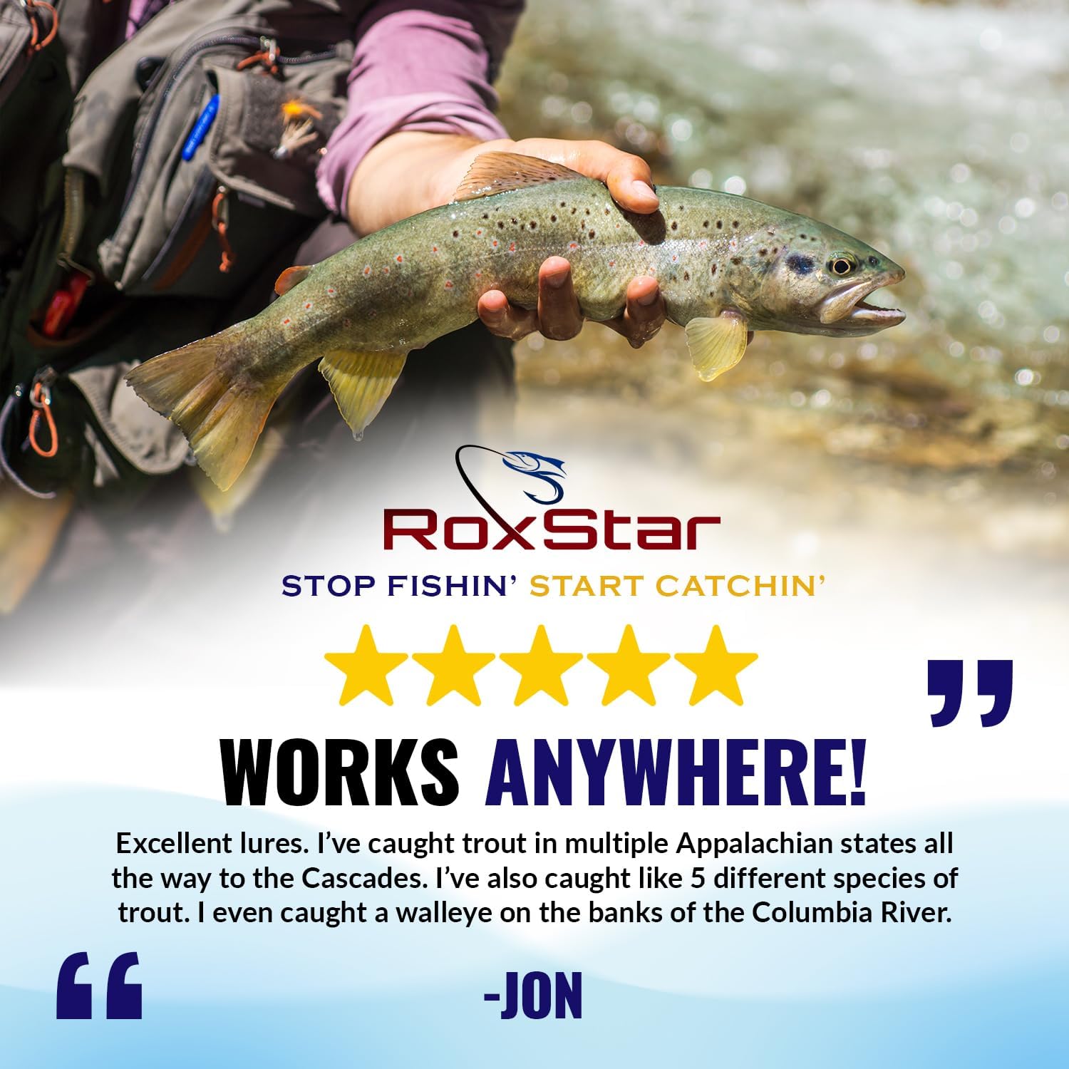 RoxStar Fly Strikers Blue Series - Hand-Crafted in The USA - Proven Nationwide Most Versatile Fishing Spinner for Bass, Trout, Pike, Steelhead- Stop Fishing Start Catching
