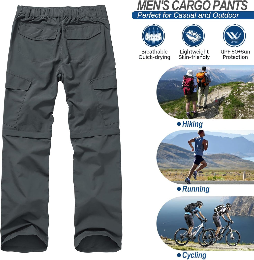 linlon Boy Scout Pants Hiking Mens Convertible Zip Off Safari Fishing