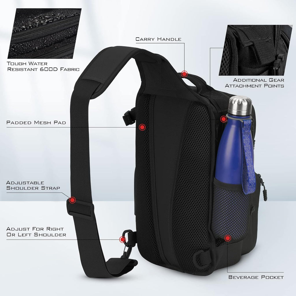 KastKing Blowbak Fishing Sling Bag, Fishing Backpack with Rod Holder
