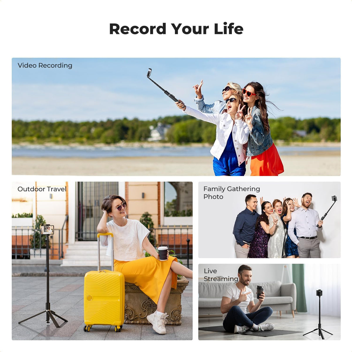 K&F CONCEPT 69" Pop Open & Quick Fold Phone Tripod