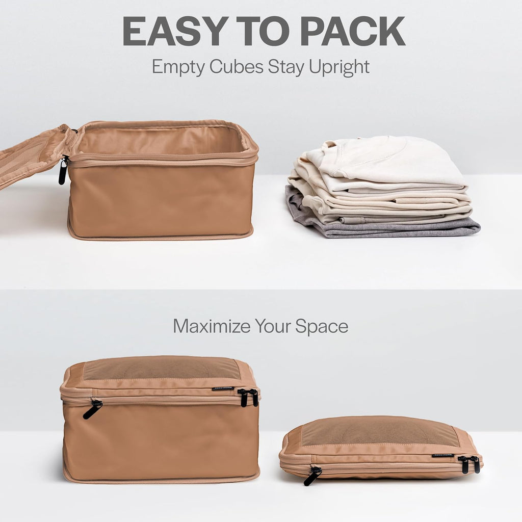 Aerotrunk Compression Packing Cubes for Travel, 6-Pack, Mocha