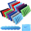 Geelin 14 Pieces Inflatable Camping Pillow 18.5 x 11.8 Inches Portable Compact Flocked Fabric Air Pillow for Travel Hiking Home Office Sleeping Neck Head Lumbar Support, Multicolor