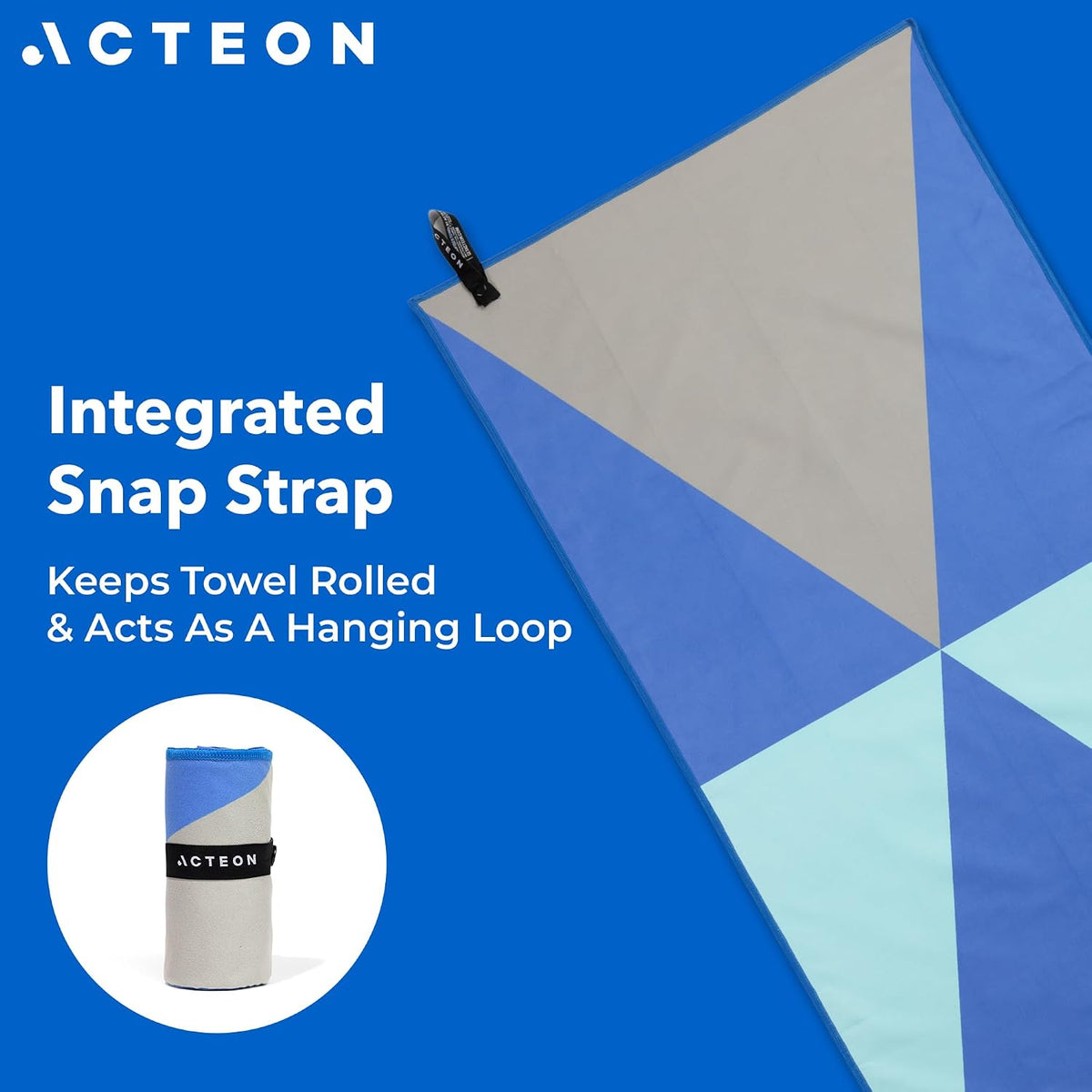 Acteon Gym Towel & Wet Bag Travel Set, Large Quick-Dry Microfiber Towel