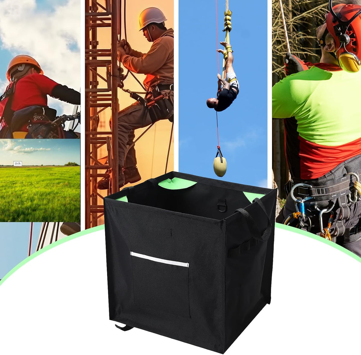 Arrowbash Arborist Throw Line Cube Bag, Foldable Storage Box,Green