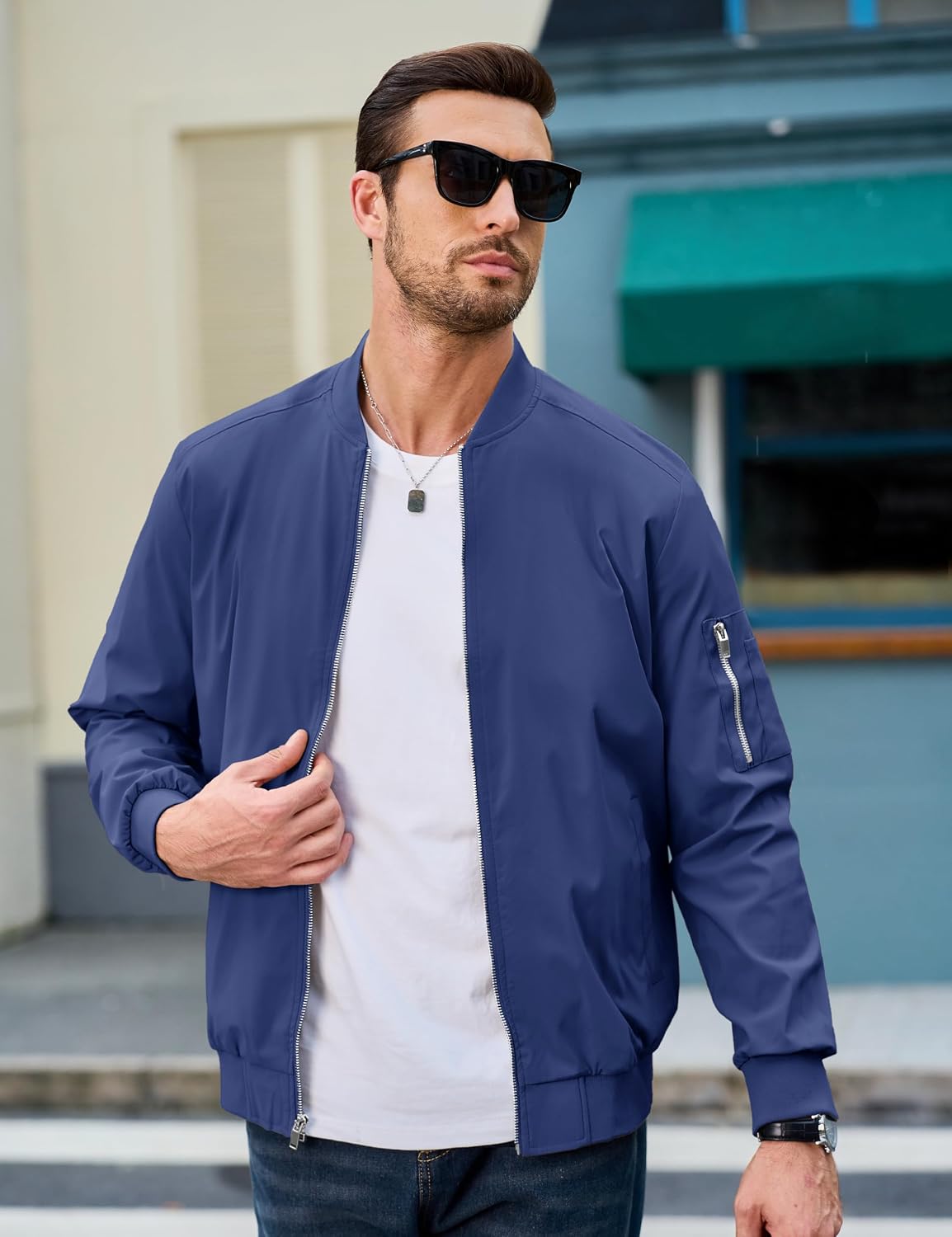 MAGCOMSEN Men's Bomber Jacket Lightweight Windbreaker Spring Fall Jacket