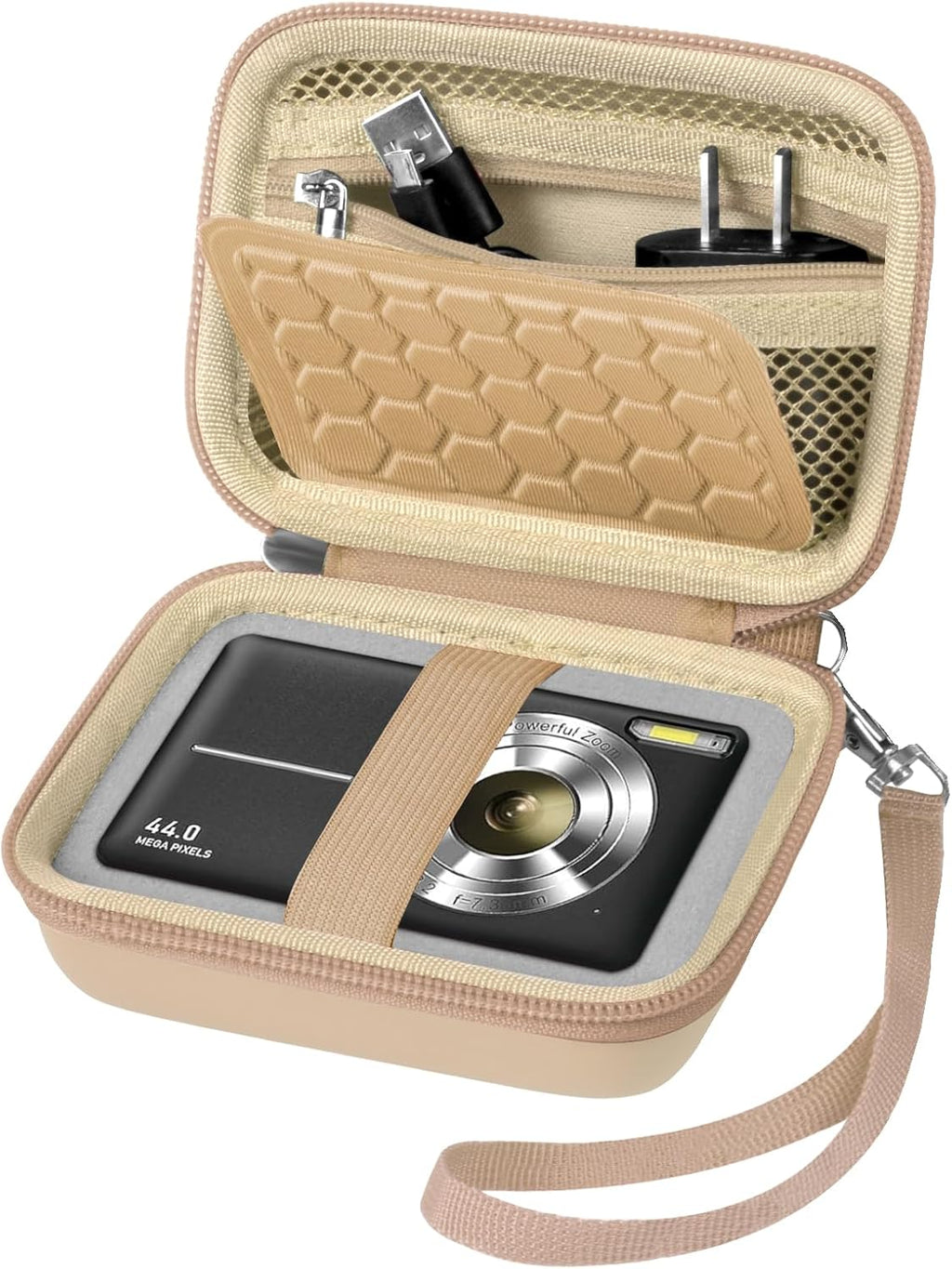 Comecase Digital Camera Case for Kodak PIXPRO FZ45 FZ55 for Travel, Beige