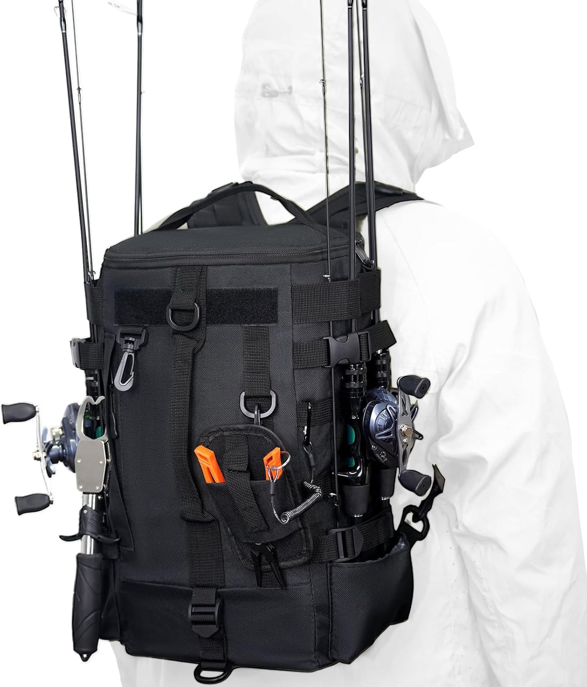 kokkoya Small Fishing Backpack with 2 Rod Holders, 16L Kayak Tackle Bag