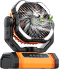 UUYEE Camping Fan Rechargeable, Battery Powered Fans - Orange