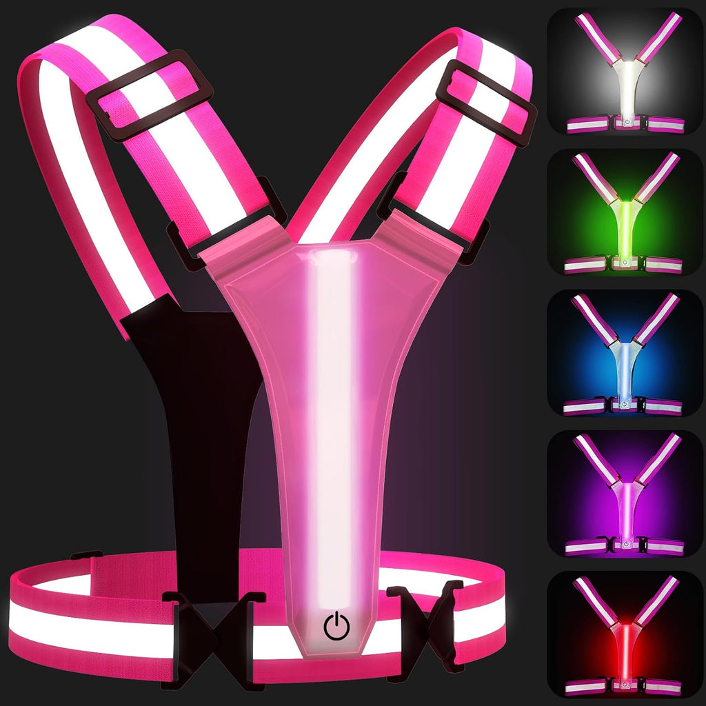 LED Reflective Vest Running Gear 5 Colors Light Up Reflective Running Vest