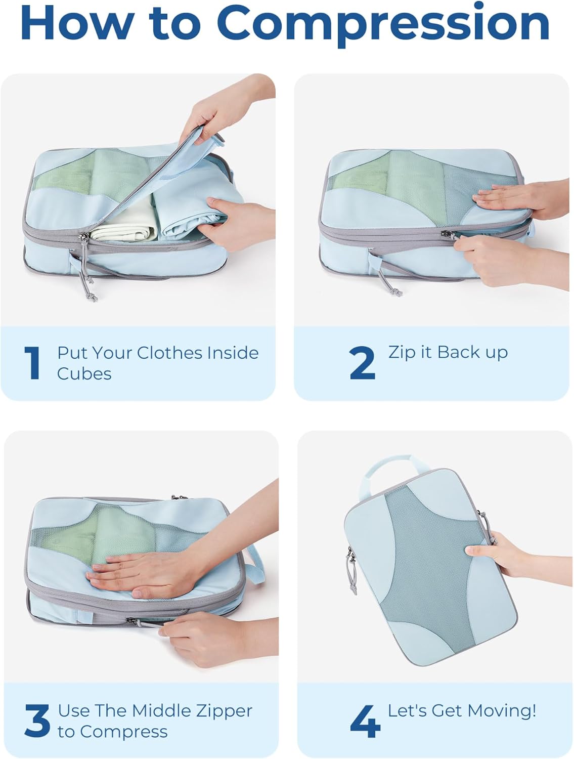 Bagsmart Compression Packing Cubes, Travel Bag Cruise Ship Essentials