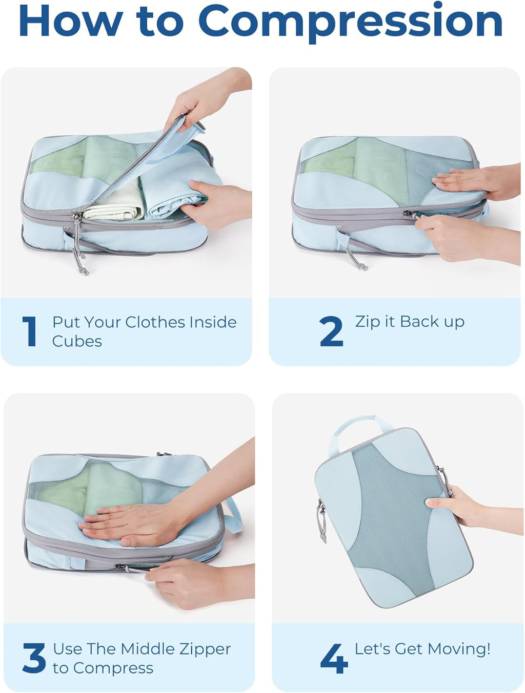 Bagsmart Compression Packing Cubes, Travel Bag Cruise Ship Essentials