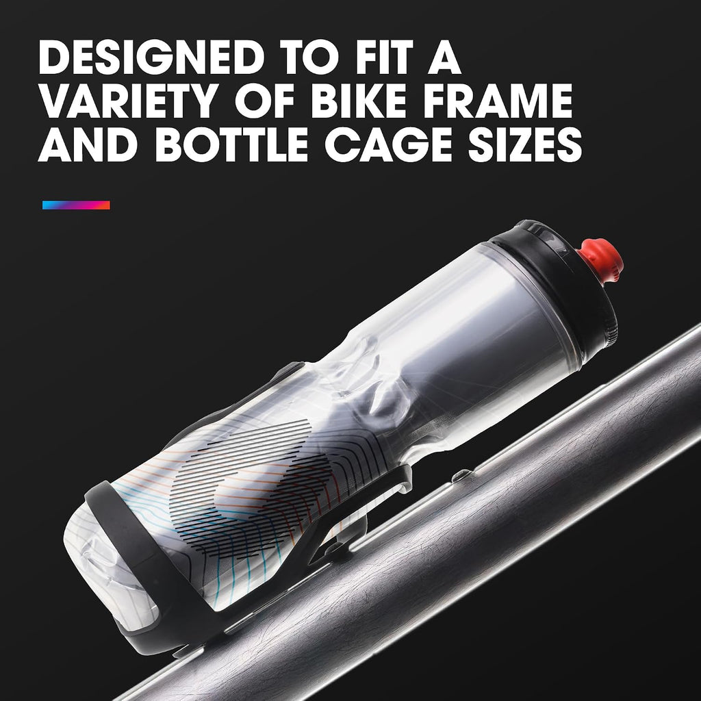 HydraPak Polar Surge Insulated Bike Water Bottle (24oz, Ascent Black)