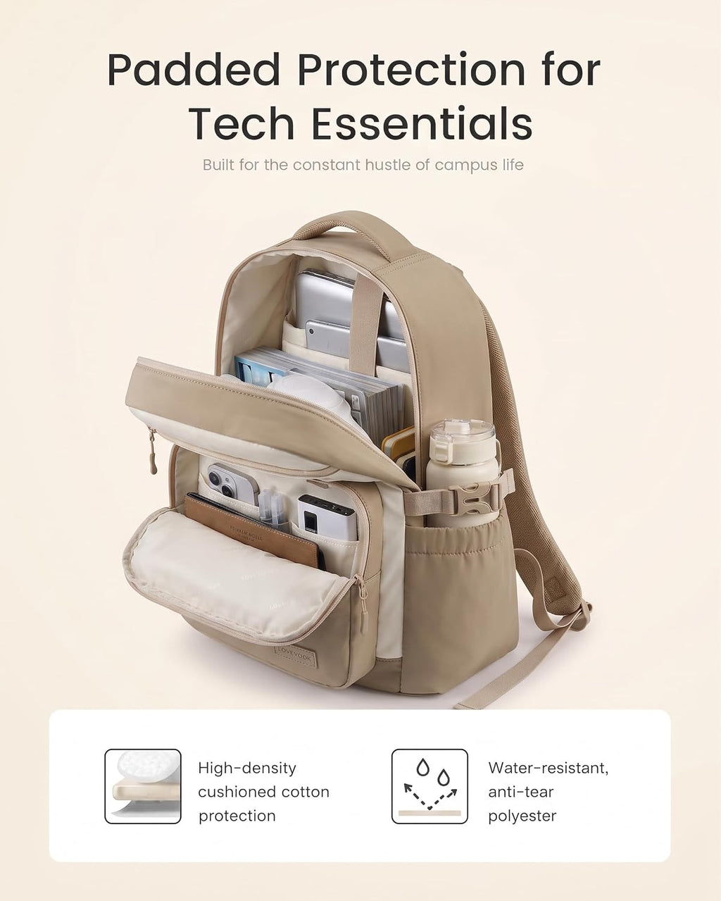 LOVEVOOK Laptop Backpack for Women Work Teacher with Tumbler Holder