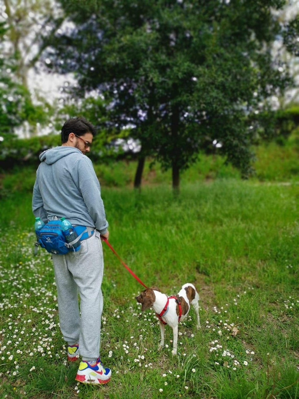 WATERFLY Fanny Pack Waist Bag: Fannie Pack 2 Water Bottle Holders Lumbar Belt Hiking Walking Running Jogging Camping Large Woman Man (Bottle Not Included)