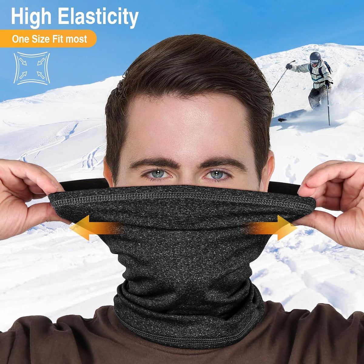 LUOLIIL VOE 2 Pack Winter Neck Gaiter Warmer for Men&Women,Windproof Face Cover Fleece Face Mask Scarf for Cold Weather Sport