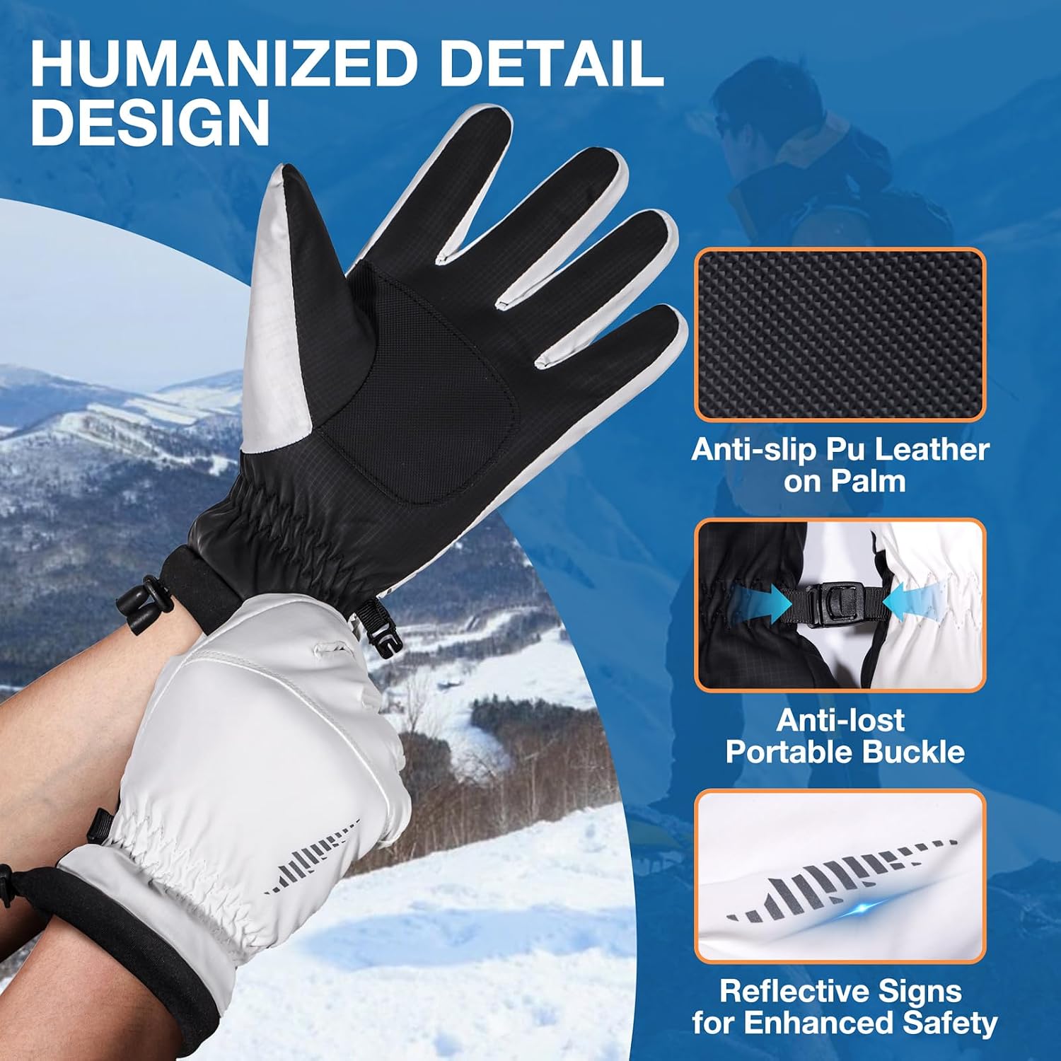 SIMARI Winter Waterproof Warm Gloves Women Men with Touchscreen Fingers, Ski Snow Windproof for Cold Weather Thermal, for Running Hiking Driving Cycling Outdoor Sports Daily Work
