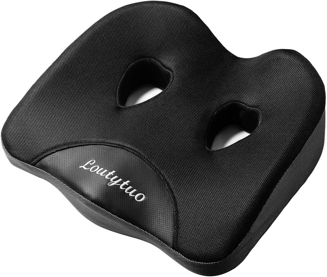 LOUTYTUO Seat Cushion Pillow,100% Memory Foam and Washable Cover,for Office Chair,Car Seat and Wheelchair, Soft Support Seat Cushion