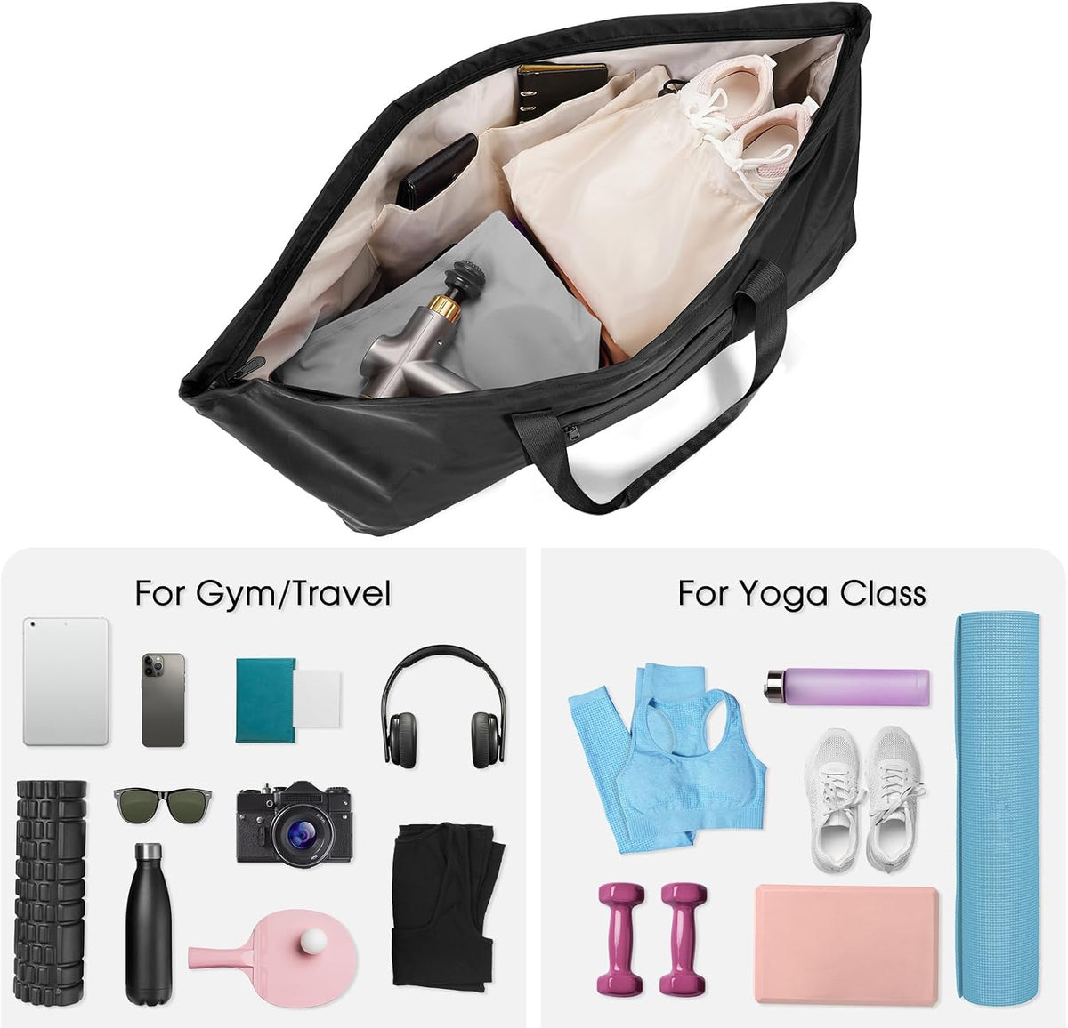 sportsnew Large Yoga Mat Bag Trolley Sleeve Gym Carrier Shoe Bag Wet Pocket