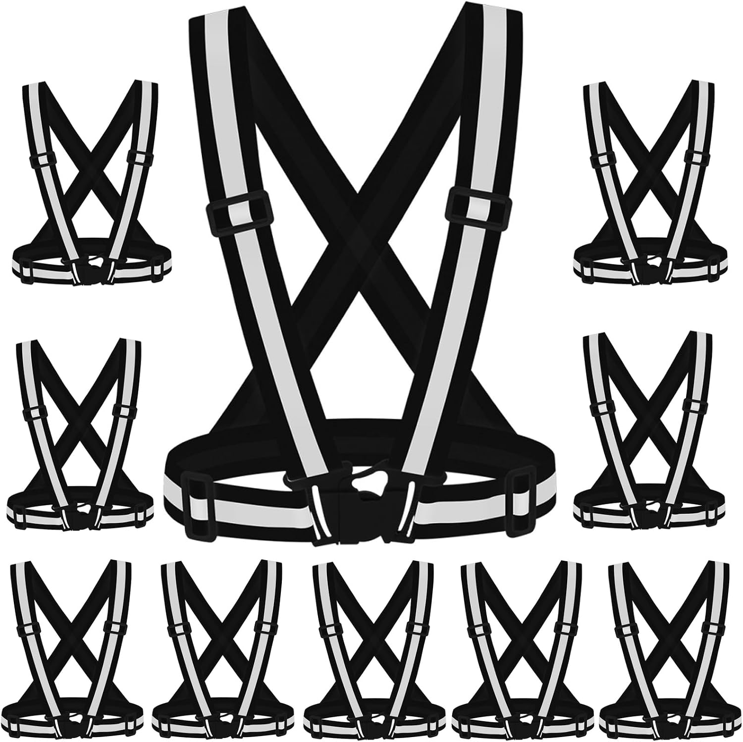 Reflective Vest Running Gear with Safety Straps