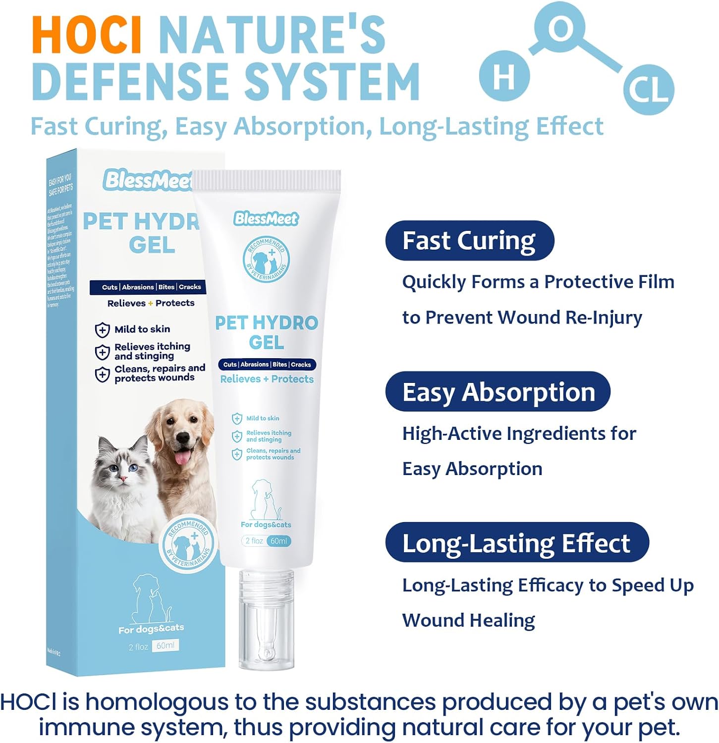 Pet Dog Wound Care Hydro Gel,Hot Spot Gel for Dog and Cat.2 Fl Oz