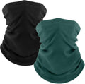 Fuinloth 2 Pack Winter Neck Gaiter, Fleece Warmer Scarf Cold Weather Mask
