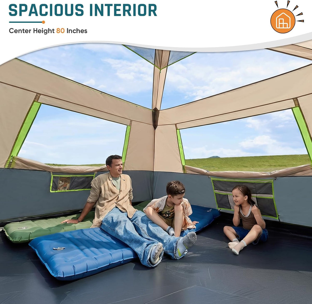 DMH OUTDOORS 8 Person Instant Tents for Camping with Porch Easy Setup 60s